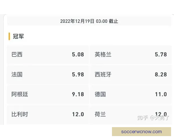 世界杯竞猜赔率大比拼 精选数据分析助你精准预测比赛结果